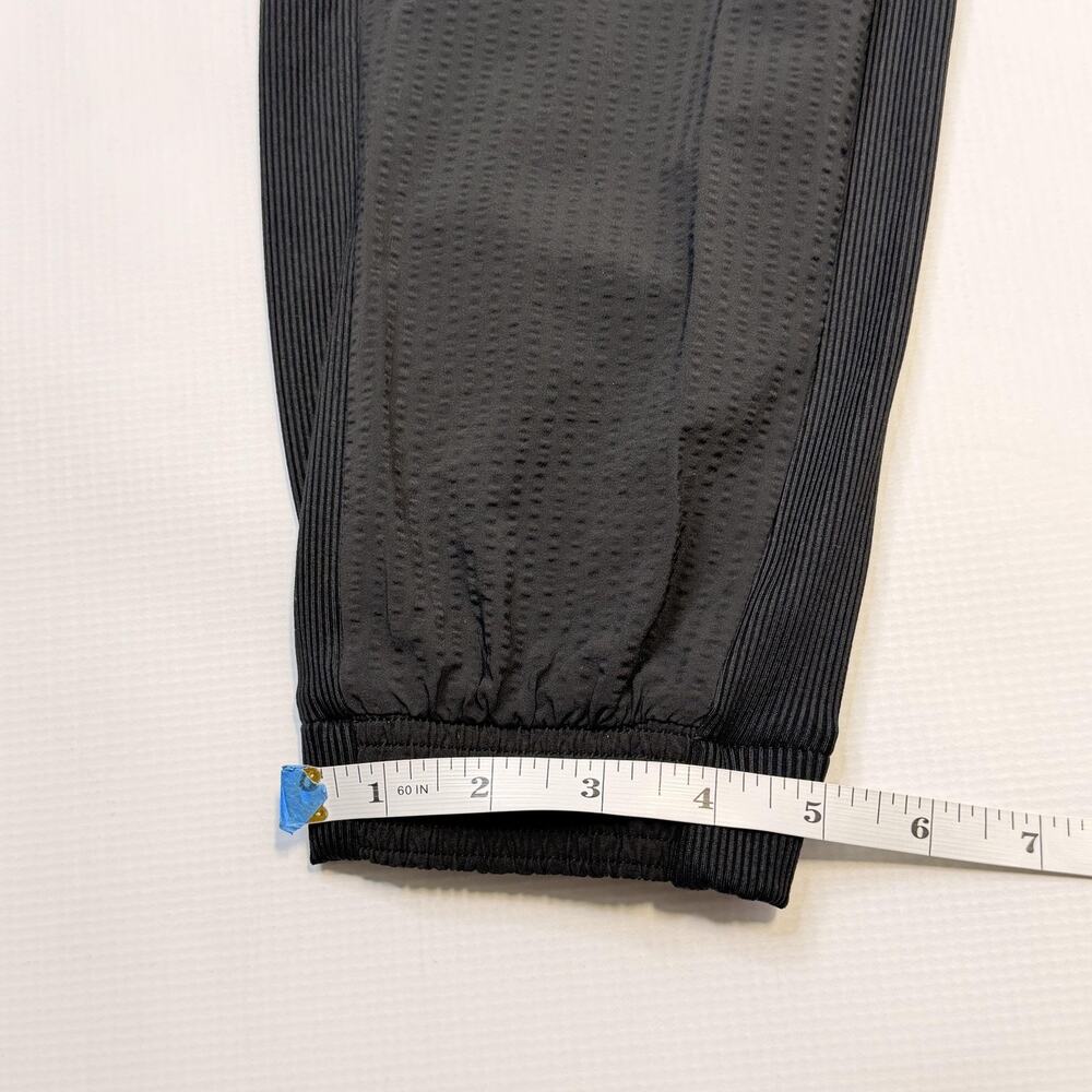 Athleta Textured Brooklyn Jogger Pants Womens 6 Black Elastic Waist Zip Pockets - Picture 5 of 15